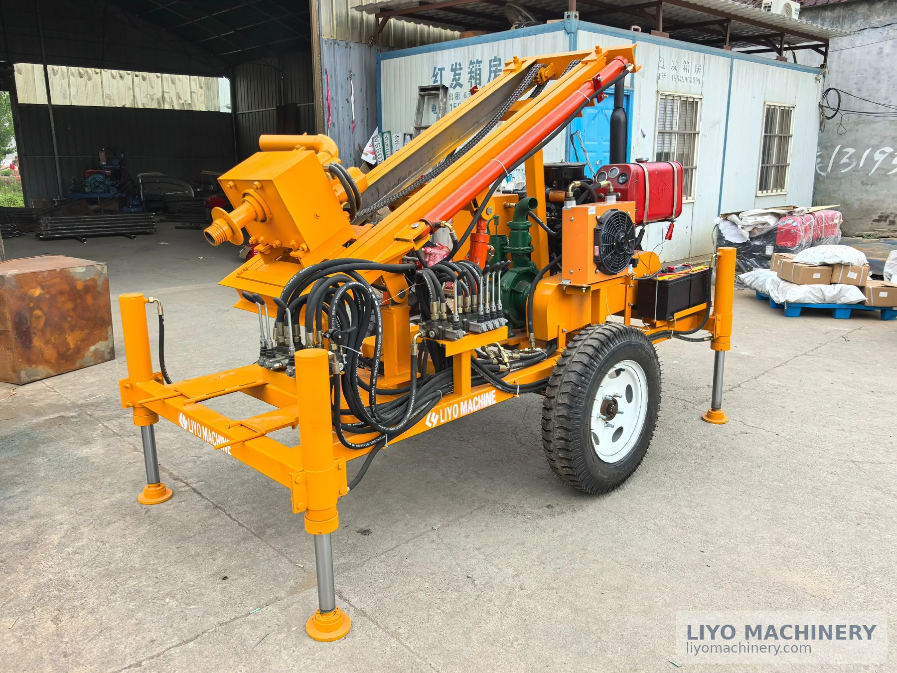 LYQY-260 wheel water well drilling rig with dual hydraulic motors