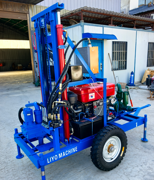 LY-200 wheel water well drilling rig with upgraded gear-oil gearbox