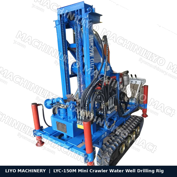 LYC-150M mini crawler drilling rig angle view