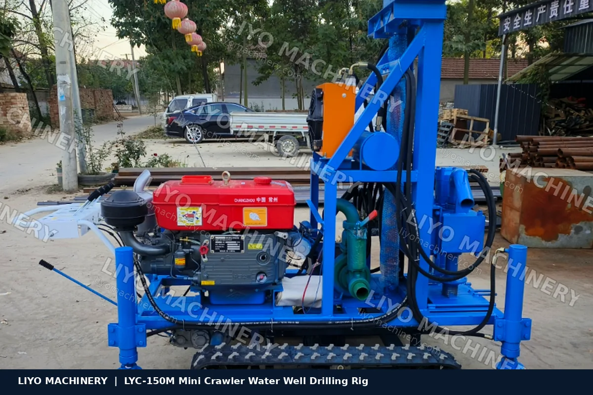 LYC-150M compact crawler drilling machine side profile