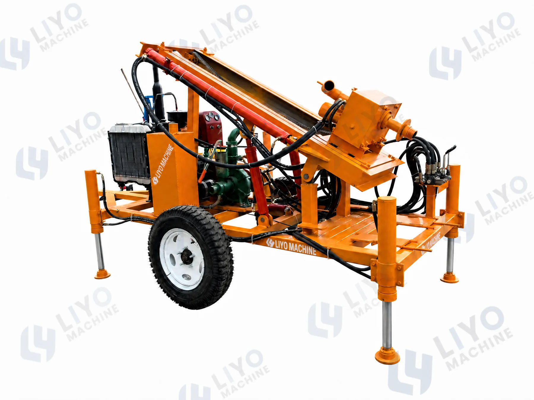 LYQY-260 wheel water well drilling rig full machine view