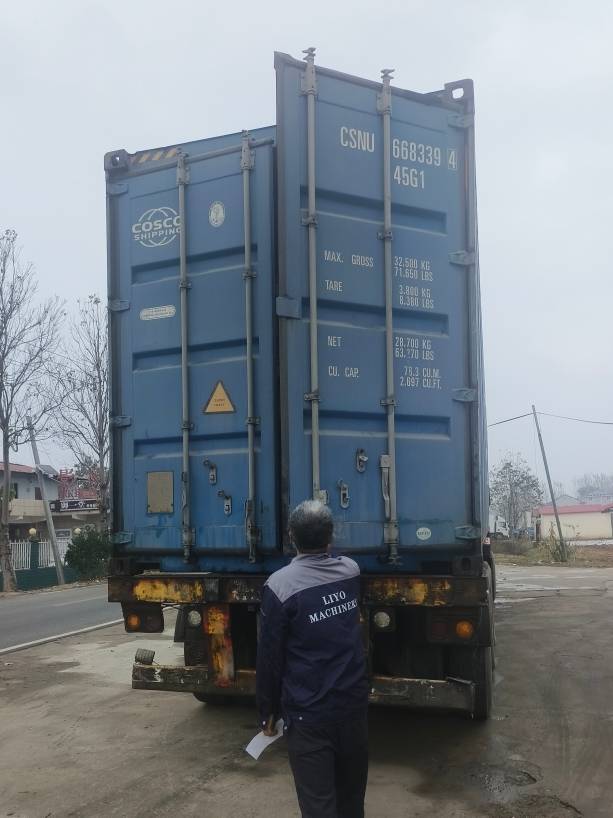 Export container sealed and ready for shipment